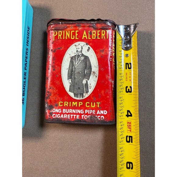 Vintage Prince Albert Crimp Cut Tobacco Tin & Bugler Cigarette Tobacco Tin - Picture 6 of 12